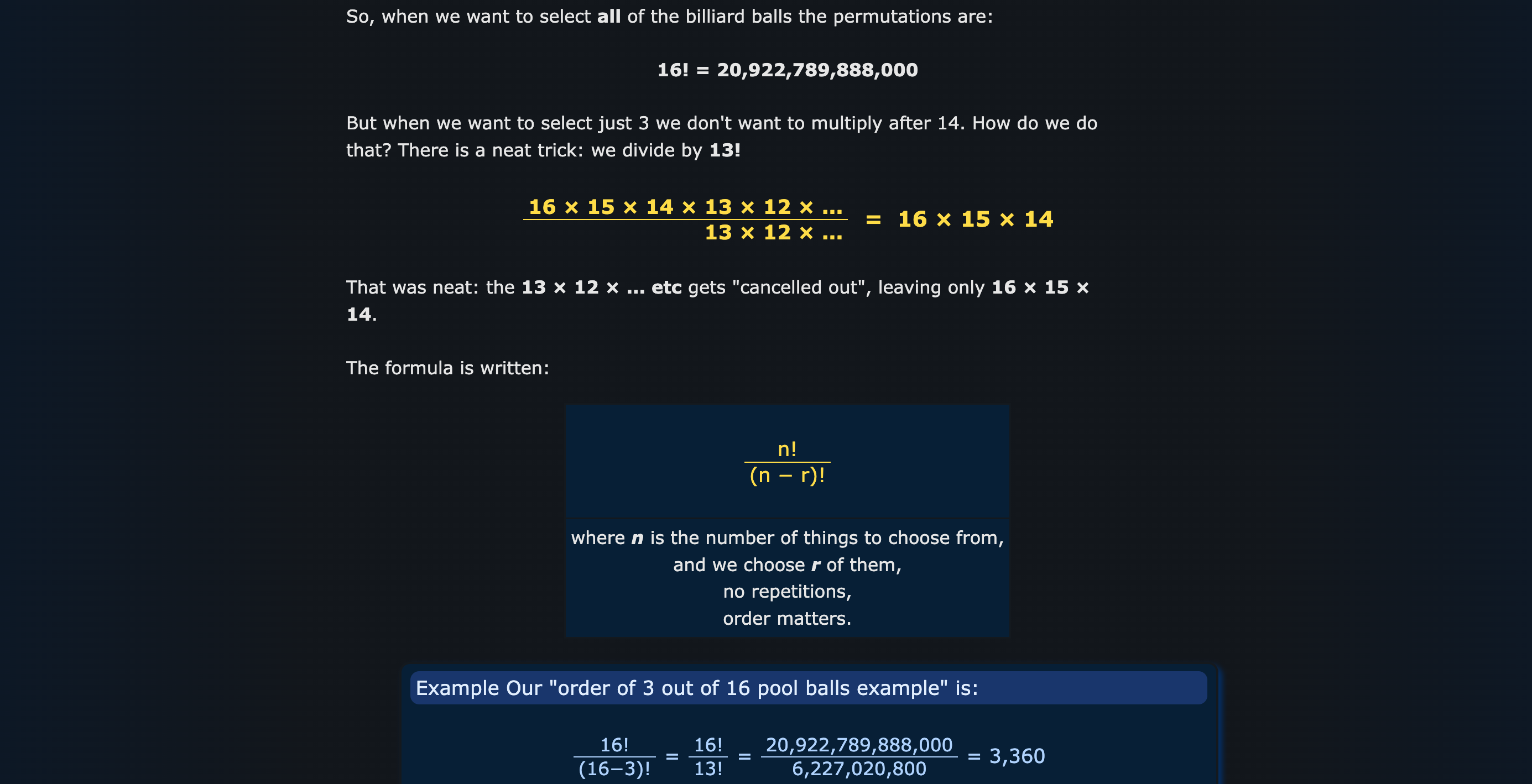 Permutation Formula